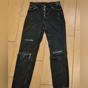 Dark grey denim boyfriend jeans